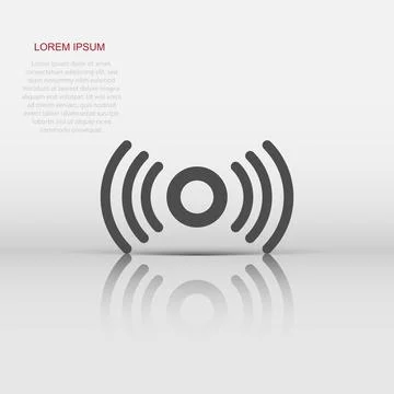 Motion sensor icon in flat style. Sensor waves vector illustration on white.. Stock Illustration