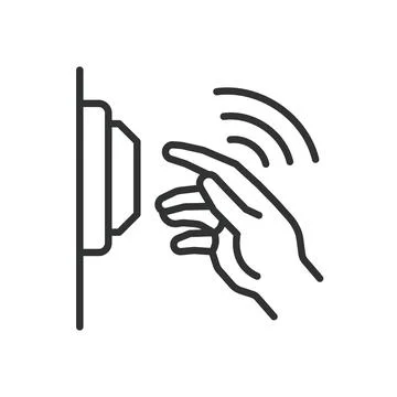 Motion sensor, icon in line design. Sensor, movement detection, infrared sensor イラスト素材