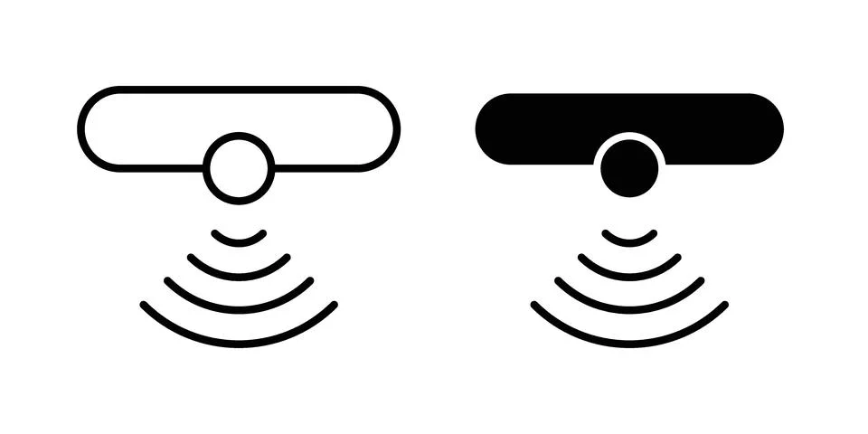 Motion sensor icon linear versions pack on white background Illustrazione stock