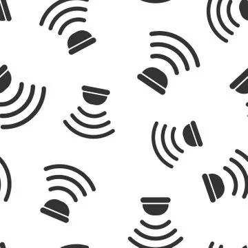Motion sensor icon seamless pattern background. Sensor waves vector illustrat Illustrazione stock