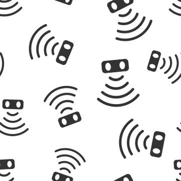 Motion sensor icon seamless pattern background. Sensor waves vector illustrat Stock Illustration