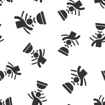 Motion sensor icon seamless pattern background. Sensor waves with man vector  Stock Illustration