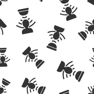 Motion sensor icon seamless pattern background. Sensor waves with man vector  Stock Illustration