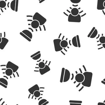 Motion sensor icon seamless pattern background. Sensor waves with man vector  Illustrazione stock