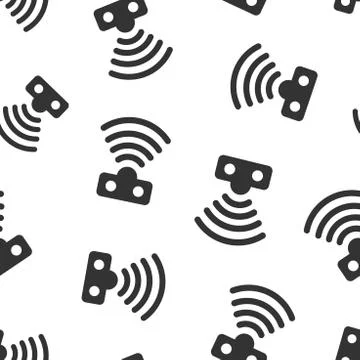 Motion sensor icon seamless pattern background. Sensor waves vector illustrat 스톡 일러스트