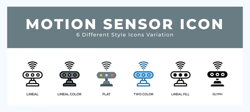 Motion sensor icon set. Design elements for logo 스톡 일러스트