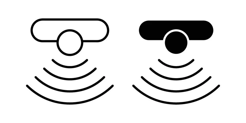 Motion sensor icon set modern line and solid style collection. Stock Illustration