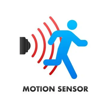Motion sensor icon. Touch signal. Motion sensor waves. Vector stock illustration Illustrazione stock