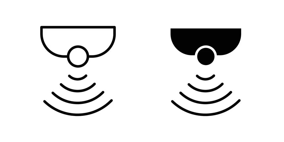 Motion sensor icon vector template set in black Stock Illustration