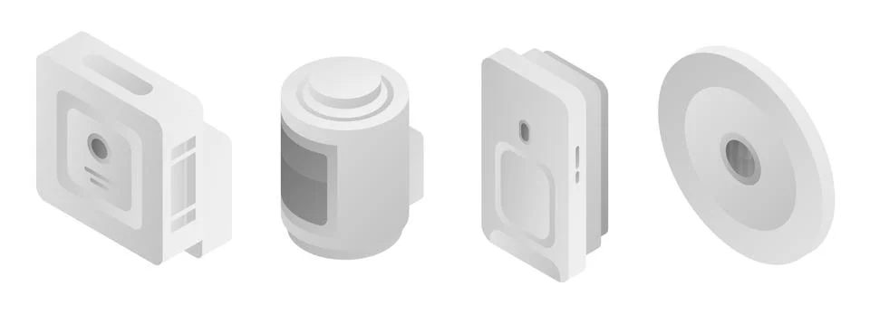 Motion sensor icons set, isometric style Illustrazione stock