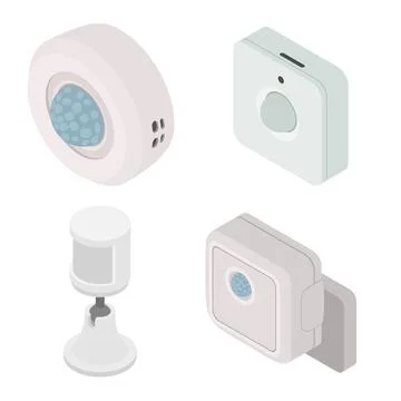 Motion sensor icons set, isometric style Stock Illustration