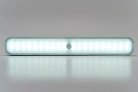 Motion sensor LED lamp for indoor use with battery power Stock Photos
