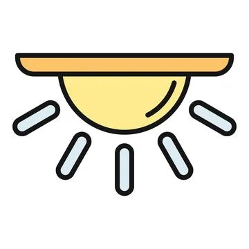 Motion sensor light detecting movement flat icon Stock Illustration