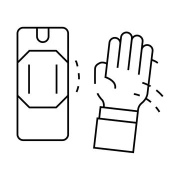 Motion sensor line icon vector illustration black Stock Illustration