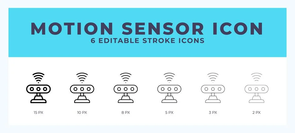 Motion sensor line icon. Vector icon symbol. Logo illustration. Editable li.. Illustrazione stock