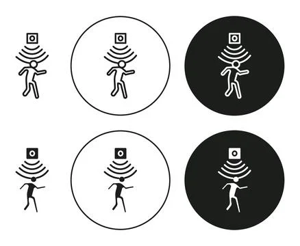 Motion sensor Outline Icon drawing set. Motion sensor vector for app web use Illustrazione stock