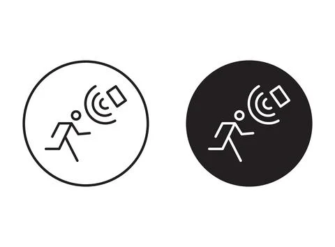 Motion sensor Outline Icon drawing set. Motion sensor vector for app web use Stock Illustration