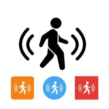 Motion Sensor Security System Signal Vector Icon Stock Illustration