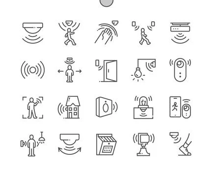Motion sensor. Smart house. Sensor waves. Stock Illustration