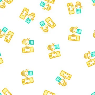 Motion sensor vector seamless pattern color Stock Illustration