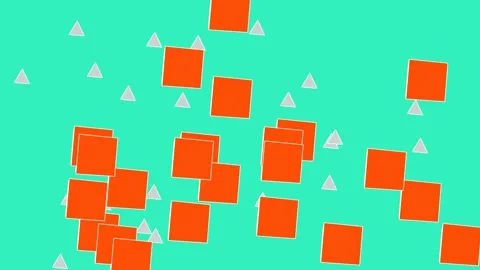 Motion sequence displays a swarm of bright orange cubes tumbling Stock Footage 337859163