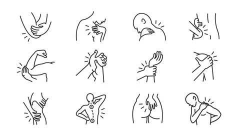 Motion set icon body ache and pain, sketch style Motion graphics Stock Footage 271181641