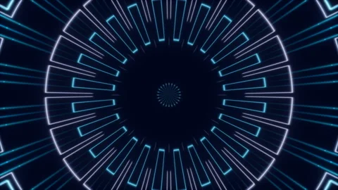 Motion shapes and light on dark blue background, loop Stock Footage 126561851