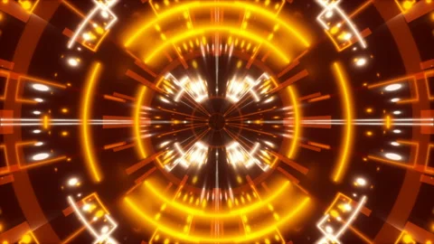 Motion shapes and particles and flashing light on red background, loop Stock Footage 123286449