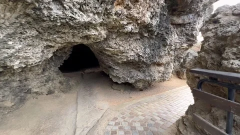 Motion shot of going through hiking cave trail. 4k Stock Footage 270156617