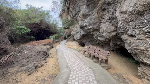 Motion shot of going through hiking cave trail. 4k Stock Footage 270156944