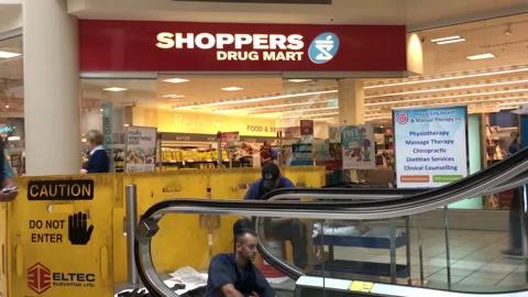 The motion of shut down escalator with maintenance sign Video stock 178785901