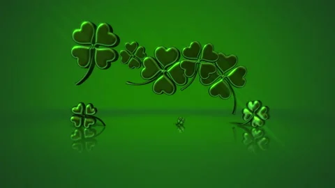 Motion small green shamrocks Vídeo Stock 170326709