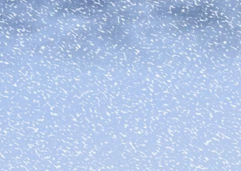 Motion snowfall on a blue clouds sky backgrounds Illustrazione stock