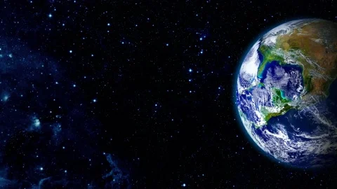 Motion in space overlooking the earth. Elements of this image furnished by NASA 動画素材 147329322