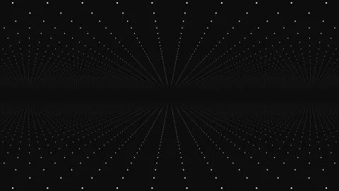 Motion in space of the points. Abstract animation. The concept of a futuristic Stock Illustration