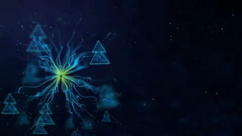 Motion in space through digital Christmas decorations. Stock Footage 99337522