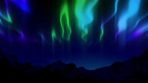 Motion of spectacular Bright realistic Aurora Borealis. Stock Footage 339176500