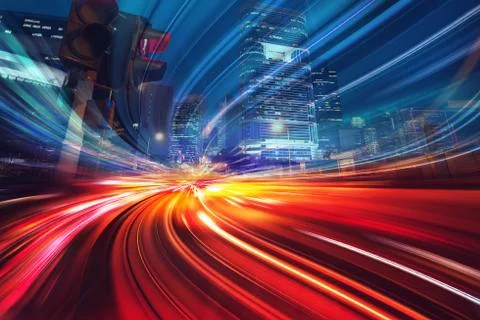 Motion Speed effect on City Stock Photos