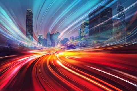Motion Speed effect on City Stock-Fotos