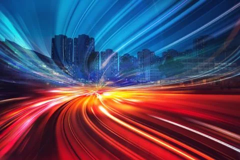 Motion Speed effect on City Stock Photos