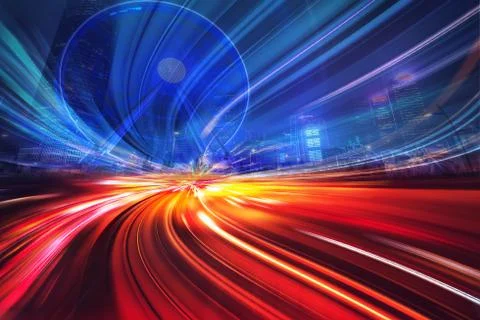Motion Speed effect on City Stock Photos