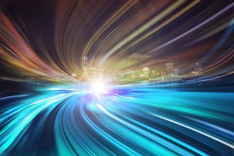 Motion Speed effect on City Stock Photos