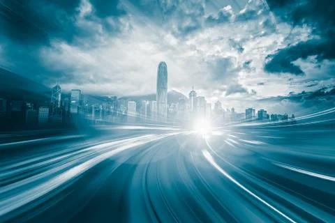 Motion Speed effect on City Foto stock