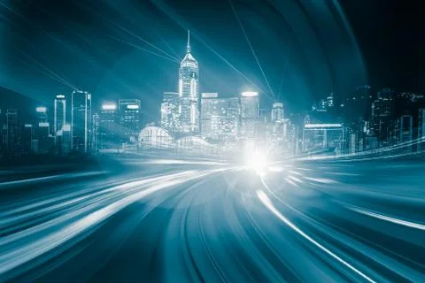 Motion Speed effect on City Stock Photos