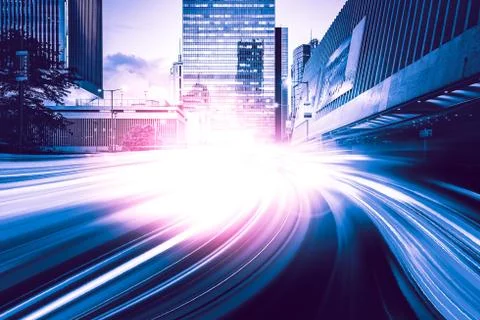 Motion Speed effect on City Stock Photos