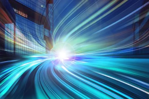 Motion Speed effect on City Stock Photos