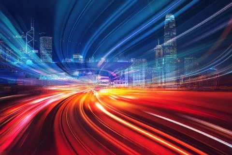 Motion Speed effect on City Stock Photos