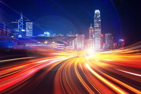 Motion Speed effect on City Stock Photos