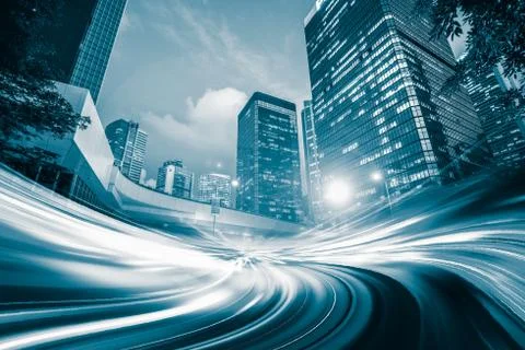 Motion Speed effect on City Stock Photos