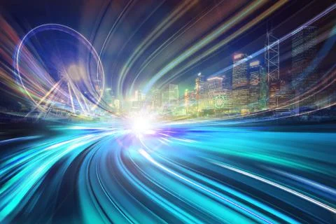 Motion Speed effect on City Stock Photos